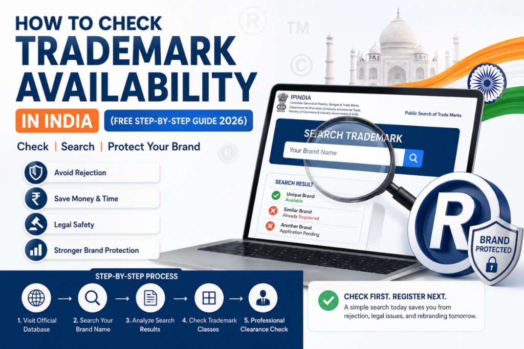 How to Check Trademark Availability in India (Free Step-by-Step Guide 2026) How to Check Trademark Availability in India