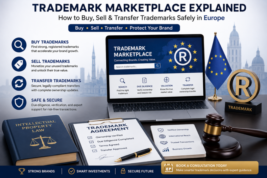 Trademark Marketplace Explained: How to Buy, Sell & Transfer Trademarks Safely in Europe Trademark Marketplace Explained
